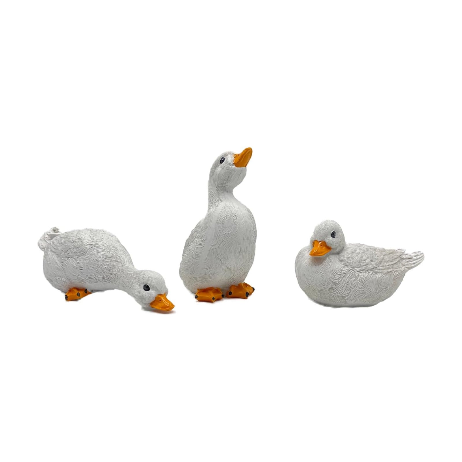 3PCS Duck Statues Resin Ducks Outdoor Garden Yard Porch Duck Pond Decor | Duck Goose Sculpture Ornaments, Suitable for