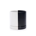 D'vine Dev 6.5 Inch Ceramic Planter Pot, Black White Split, 94-O-C-0