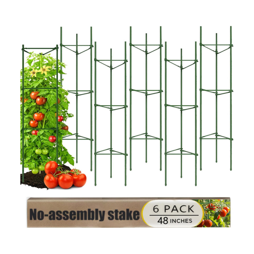 6 Pack Tomato Cage for Garden, 48 Inches Metal Garden Stakes, Plant Support Cages Trellis for Garden and Pots, Tomato
