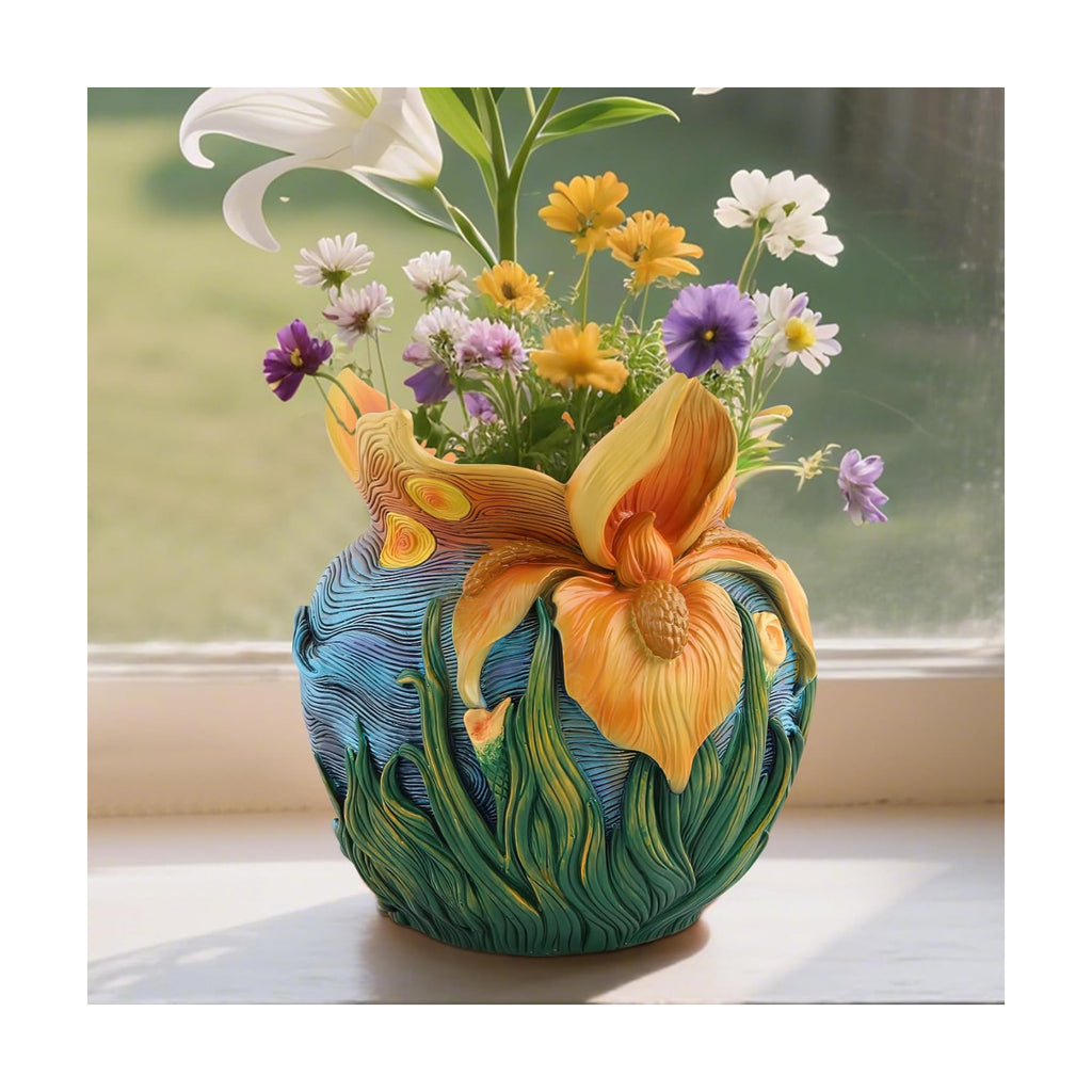 Starry Night Plant Pot - 6.8inch Unique Flower Pot | Decorative Planters for Indoor Plants with Drainage Hole, Fun