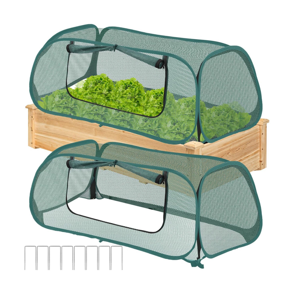 2 Pack Raised Bed Garden Covers, Garden Netting, 30% Sunblock, 45"X22"X16" | Pop Up Mesh Plant Covers, Plant Shade