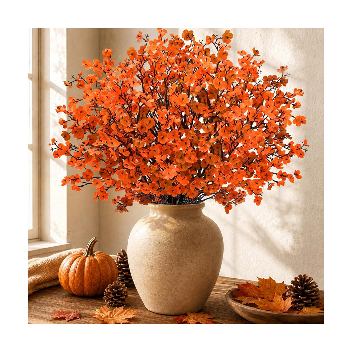 10Pcs Fake Fall Babys Breath Artificial Flowers Decorations for Home