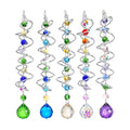 5 Pack Crystal Suncatcher Gazing Ball Spiral Wind Spinner Garden Decor | Crystal Sun Catcher Wind Spinner with Spiral