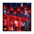 iBaycon 27FT 10 LED Solar Flame Halloween String Lights Outdoor, Red