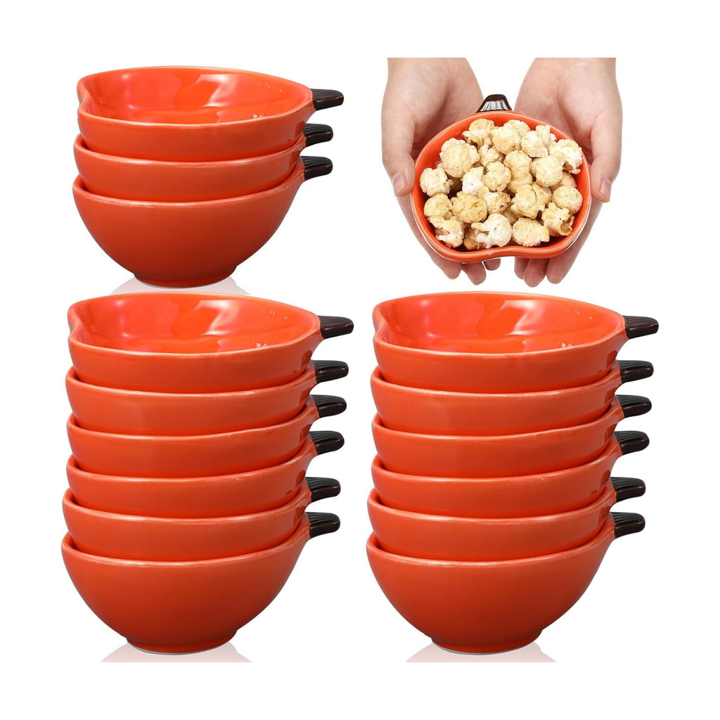 16 Pcs Fall Ramekins 6 oz Oven Safe Pumpkin Ceramic Ramekins Small Creme Dishes Dipping Pumpkins Baking Dish Thanksgiving Pumpkin Shaped Bowl Plates for Kitchen Party Snack Serving Dip Sauce Condiments