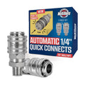 McKillans® 1/4” Nozzle Automatic Quick Connect Fittings - Stainless Steel 1/4” NPT Male Quick Connect Couplers