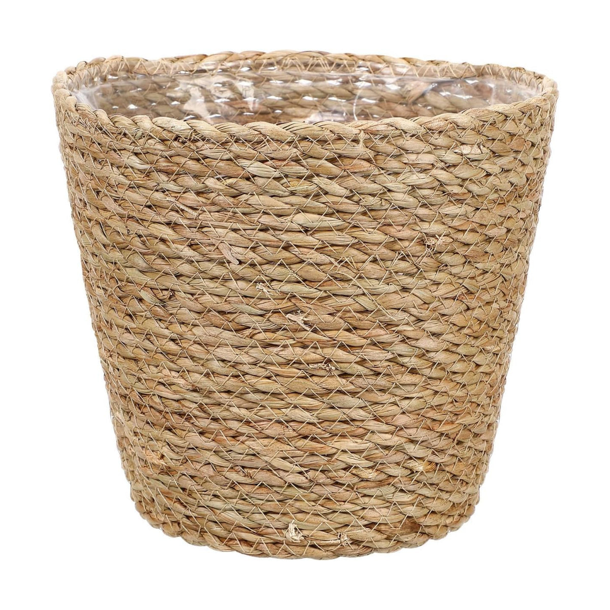 Hemoton Rattan Planter Basket Wicker Plant Flower Pot 8.7 Inch Seagrass Woven Indoor Planter for Home Decor and Succulent Plants