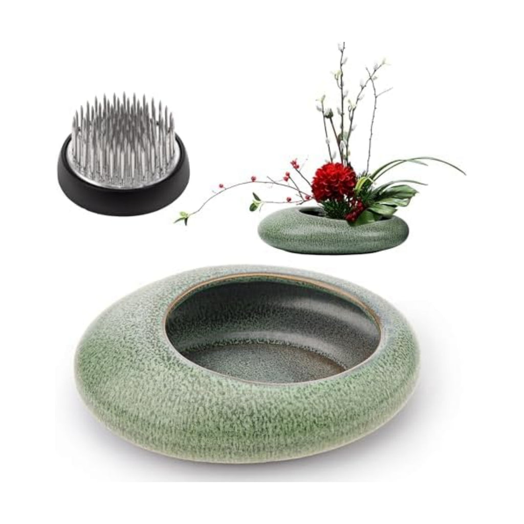 Folmywy Flower Frog Vase Set Japanese Ikebana Flower Arrangement Bowl