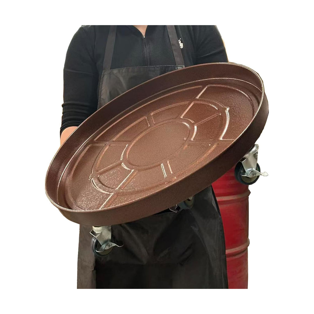 20 inch Plant Saucer Rolling Metal Extra Large Plant Caddy, 550 Lb Capacity | Rolling Plant Stand, 360° Locking Casters
