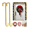 2 Pack 12" Metal Wreath Hanger for Front Door Non-Scratch, Gold