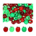 JUNEBRUSHS 50 Pcs Mini Resin Apples Red Green Tiny Apples Figurines