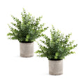 Coferset 2 Pack Small Fake Plants Eucalyptus Potted,Sage Green Large