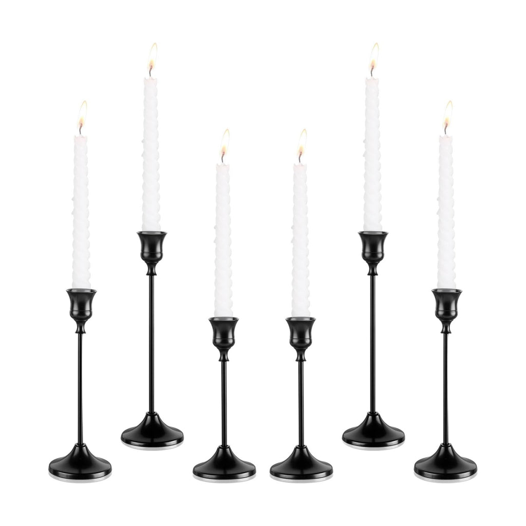 Candlestick Holders, 6PCS Metal Taper Candle Holder, Black Candle Holders for Candlesticks, Candle Holder for Wedding Fireplace Mantel Housewarming Gift