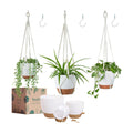 3 Pack Self Watering Hanging Planters for Indoor Plants Large 10/8/7 Inch | Hanging Pots with Macrame Plant Hangers