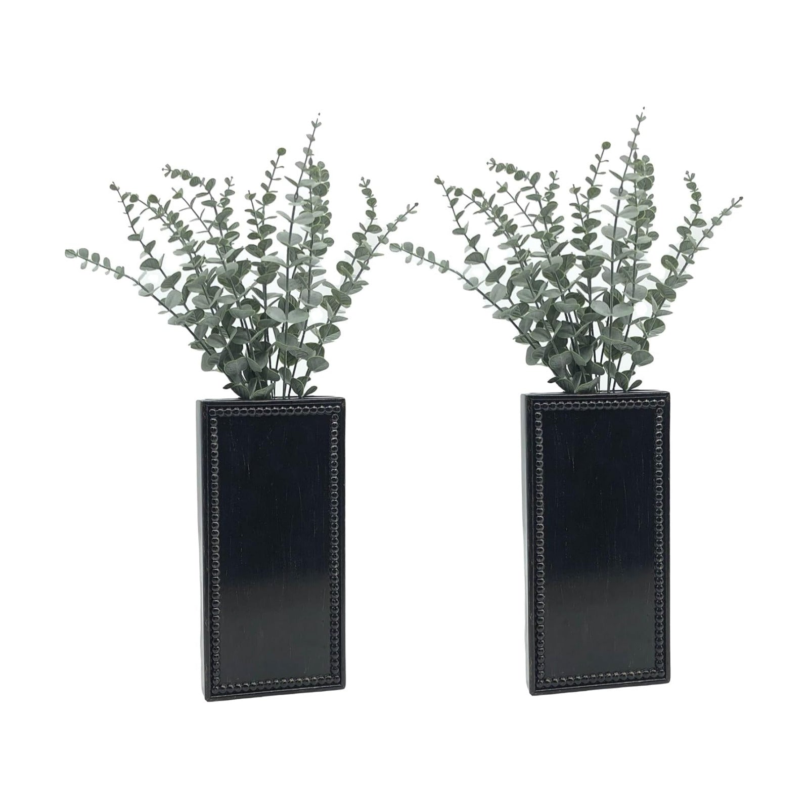 Wood Wall Planter Set of 2, Farmhouse Wall Hanging Decor Pocket Planter for Greenery and Dried Flowers, Rustic Indoor