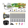 60FT Drip Irrigation System with Smart Water Timer | Brass Connectors, 360° Adjustable Nozzles and Bendable Tubing for