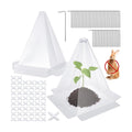 Reusable Plastic Garden Cloches, 7.8" x 11" Mini Greenhouse, 1.2mm Thick Clear Bell Covers with Metal Stakes Against