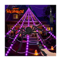 OCATO 200" Halloween Decorations Spider Web Lights Outdoor +59" Fake Spider