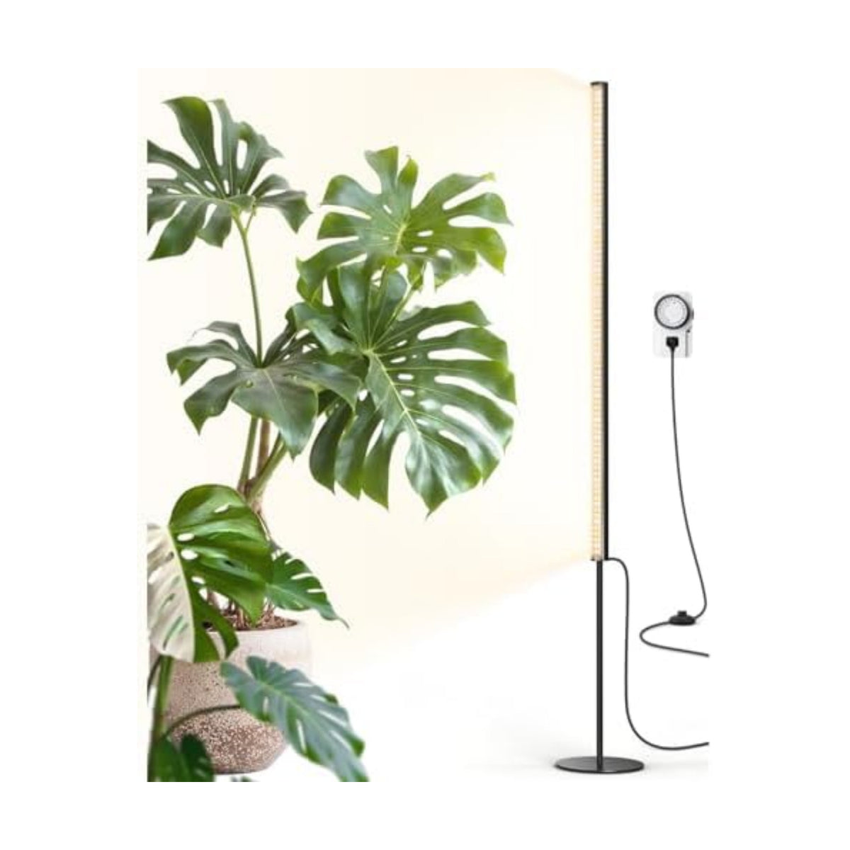 Barrina T1S Vertical Grow Light, 65W Full Spectrum, 5FT-5.6FT Height, Black