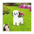 Black and White Shih Tzu Dog Planter, Animal Shaped Flower Pot | Cute Plant Gift for Women and Pet Lovers, Indoor