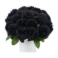 SITUMEIZI 12 Pcs Black Artificial Chrysanthemum Flowers, Fake Mums