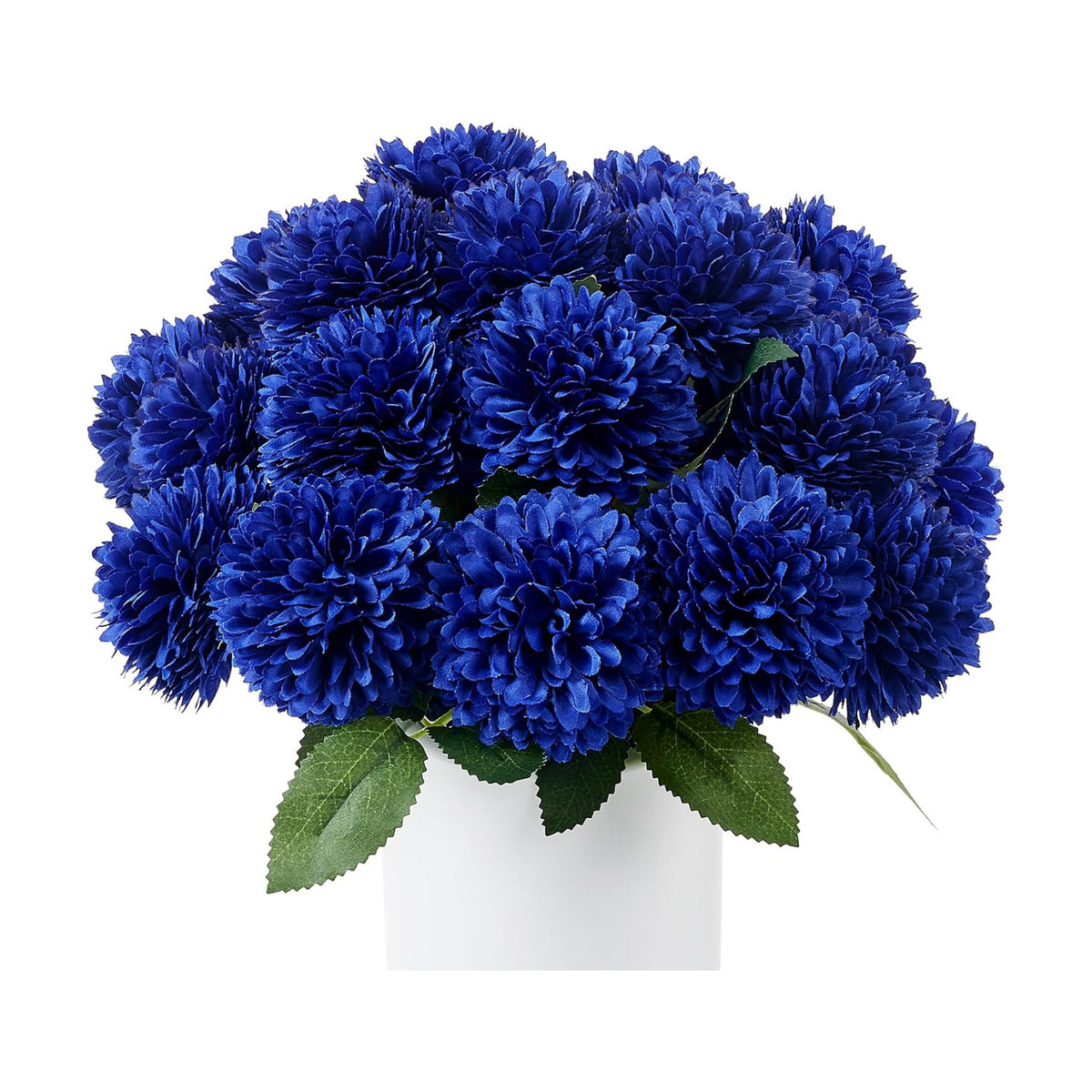 SITUMEIZI 12 Pcs Blue Artificial Chrysanthemum Flowers, Fake Mums