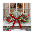 Giegxin 24 Inch Christmas Swags with LED Light Artificial Frosted Cedar Swag Decoration with Red Bow Red Berries and Pine Cones for Front Door Window Stair Fireplace Mantle Holiday Xmas Decor