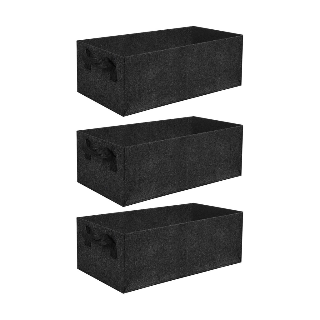 3 Pcs Plant Grow Bags Breathable Square Fabric Raised Garden Bed 9.5 Gal | 36L/9.5 Gallon 400GSM Heavy Duty Growing