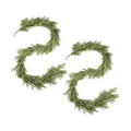WBHome 2pcs Real Touch Cypress Cedar & Pine Cone Evergreen Garland for Christmas Holiday Seasonal Outdoor/Indoor Home Decor, 9FT Long