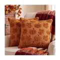 Fall Throw Pillow Covers 18x18 Set of 2 Double-Sided Maple Pumpkin Covers