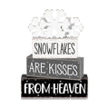 Yousoontic 4 Pcs Winter Snowflakes Figurines Set, Rustic Farmhouse Decor