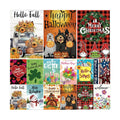 Seasonal Garden Flags Set of 12, Double Sided 12x18 Inch Yard Flags
