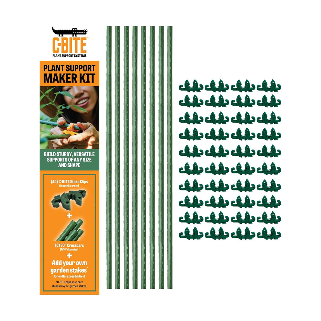 Plant Support Maker Kit – Custom DIY Trellis & Tomato Cage System, Modular Garden Stake Connectors for 7/16" Stakes