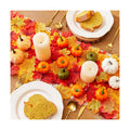 SITUMEIZI Fake Fall Leaves Set Autumn Leaves with Mini Pumpkin for Farmhouse Harvest Thanksgiving Table Decor 52 Pcs