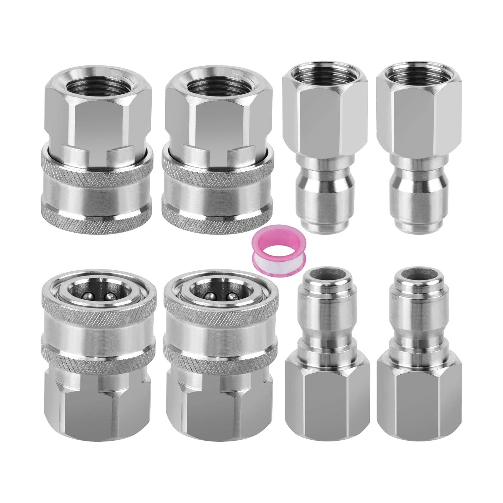 8Pcs 3/8" Stainless Steel Quick Connect Female Pressure Washer | 3/8 Inch NPT Female Thread Quick Connector Hose