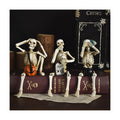 Set of 3 Skeleton Statues, Horror Skull Halloween Resin Decor, See/Hear/Speak no Evil Collectible Figures Home Decoration