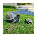 2 Pcs Outdoor Garden Turtle Statue, Mother and Baby Turtle Figurines for Garden, Patio, Lawn, Deck Decor, Resin