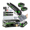 Mini Chainsaw Cordless 8 Inch with 2x 4000mAh Batteries, Portable Electric Chain Saw, Automatic Oiler, Battery Powered