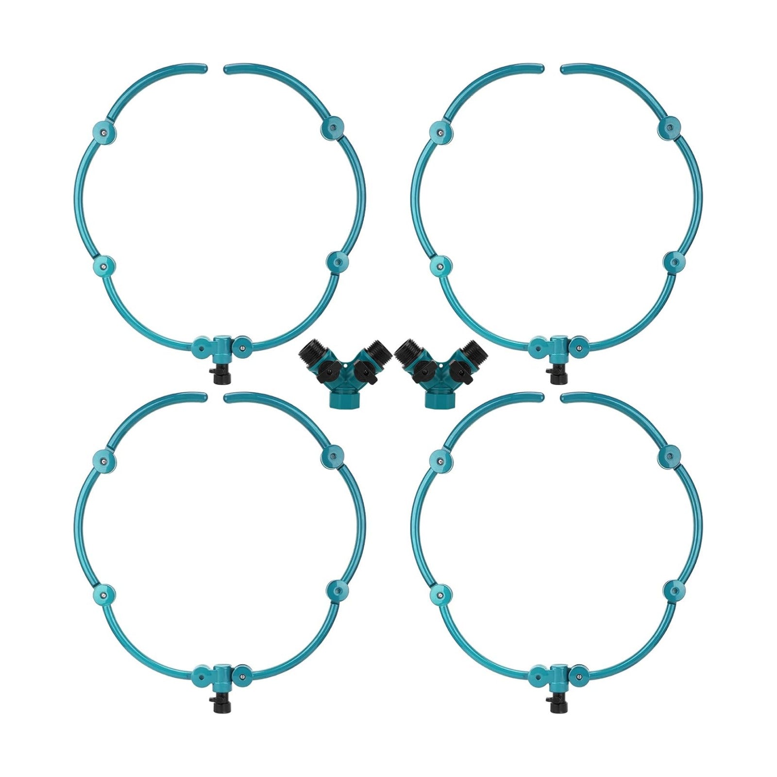 4 Pcs 360° Tree Water System Tree Root Watering Ring 20 Inch Circle Sprinkler Irrigation Slow Release Targeted Water