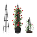 Alisisfores 6 FT Obelisk Trellis for Climbing Plants, Black | Extra Thickened Plastic-Coated Metal Pipes, Garden