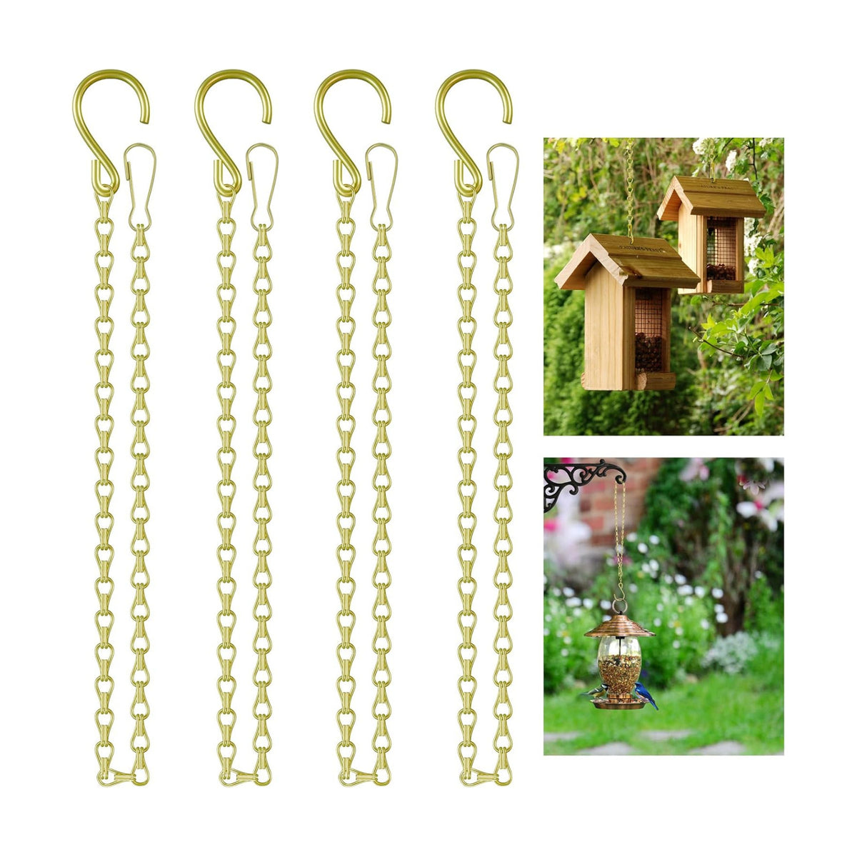 garini 26Inch 4cPack Hanging Basket Chain for Hanging Bird Feeders