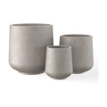 Kante Set of 3 Weathered Concrete Curved Round Planters for Modern Home | Handcrafted, Premium, Durable, All-Weather