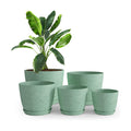 Plant Pots Indoor with Drainage 5 Pack Multi-Size Planters Set Spotty Mint