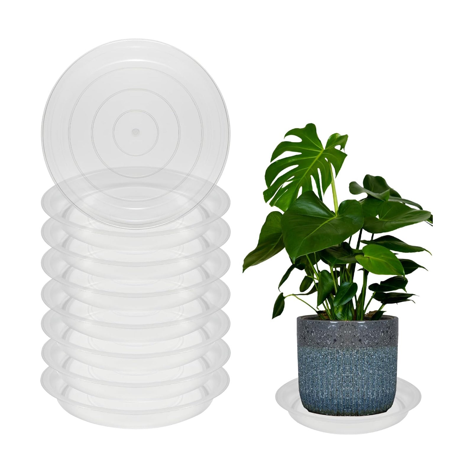 8 Pack 18 Inch Round Plant Saucers for Less 16 Inch Pot Indoors Outdoors Plant Trays for Pots Planter Saucer Plastic