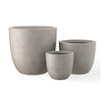 Kante Set of 3 Weathered Concrete Bowl Round Planters for Modern Home | Handcrafted, Premium, Durable, All-Weather