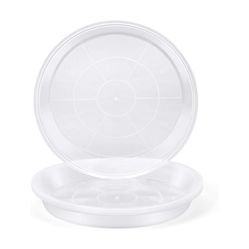 15 16 17 18 19 20 21 22 Inch Clear Plastic Plant Saucers for Indoors, Durable Plant Trays for Pots and Plant Water
