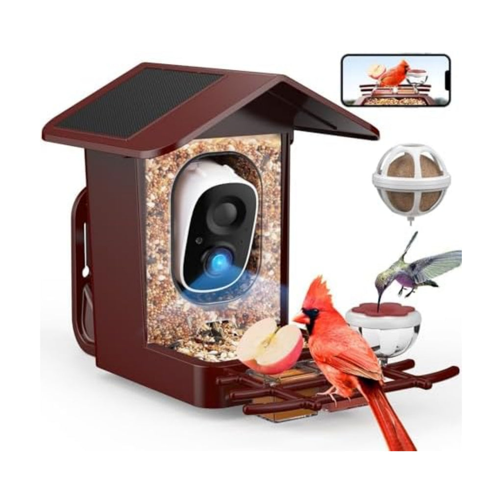 PeckCam® Bird Feeder with Camera Solar Powered 2K Live Video Auto Capture