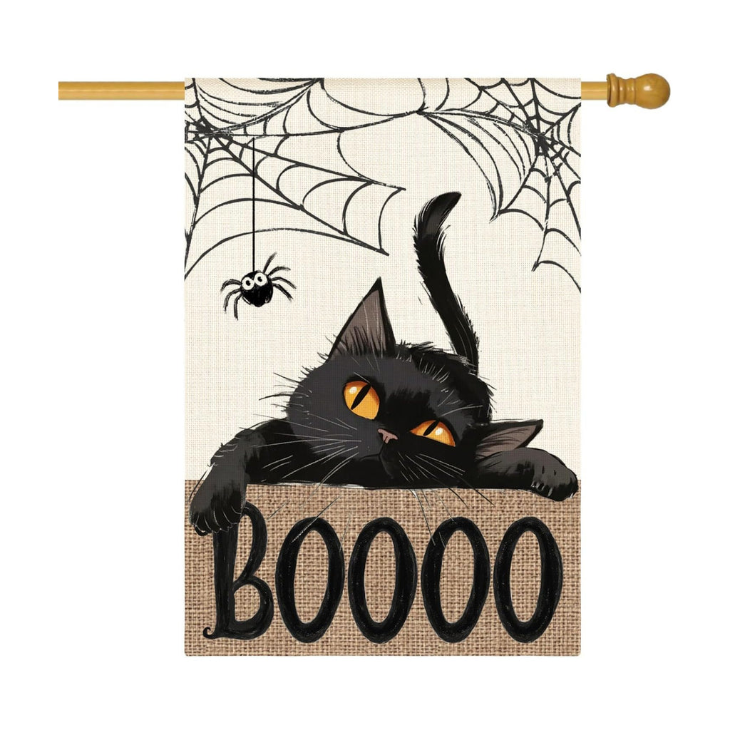 AVOIN colorlife Black Cat Halloween House Flag for Outside 28x40 Inch
