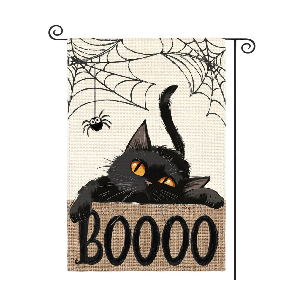 AVOIN colorlife Black Cat Halloween Garden Flag for Outside 12x18 Inch