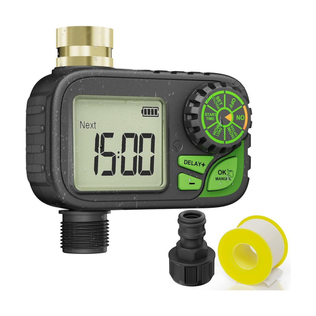 Programmable Digital Sprinkler Water Hose Irrigation Timer for Lawn | Outdoor Waterproof, Automatic Watering with